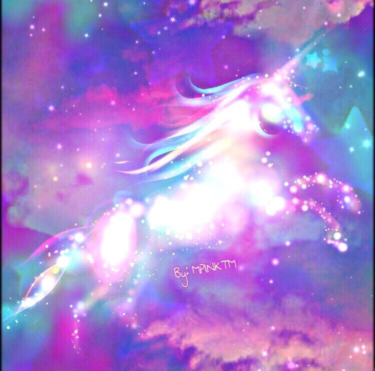 Galaxy Unicorn Stars Pastel Glitter Image By Mpink