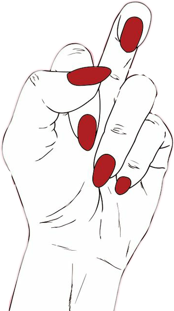 finger hand middlefinger red nail sticker by @danielax4